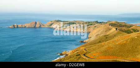 Winding Road to Point Bonita Lighthouse in San Francisco California Panorama Stock Photo