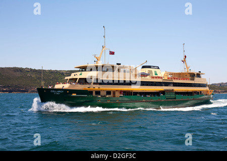 Commuters and tourists enjoying a cruise on Sydney Harbour on board the Manly Ferry 'Collaroy' Sydney Australia Stock Photo