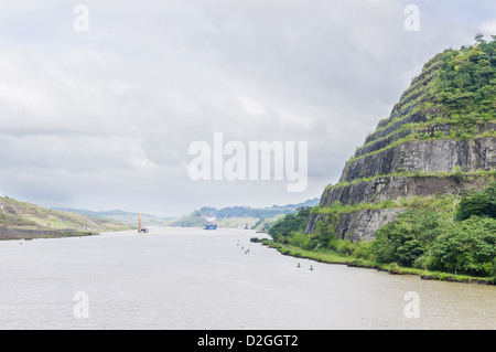 Panama Panama Canal The Gaillard Cut on the Panama Canal allows ships through the continental divide Stock Photo