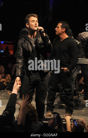 Joey McIntyre and Danny Wood during the New Kids On The Block Tour Announcement at Irving Plaza on January 22, 2013 in New York City Stock Photo