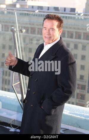 Jan. 23, 2013 - Moscow, Russia . Pictured: actor Arnold Schwarzenegger promotes The Last Stand Russian premier in Moscow. (Credit Image: Credit:  PhotoXpress/ZUMAPRESS.com/Alamy live news) Stock Photo