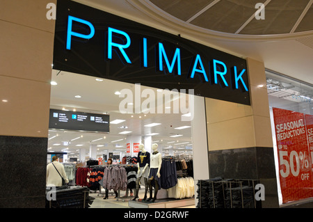 Primark clothing shop entrance at the Intu Lakeside shopping centre ...