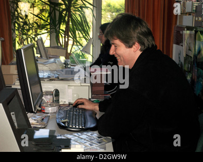 Man Using Computer - computer engineer Stock Photo