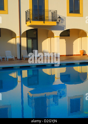 Palermo Sicily Italy Genoardo Park Hotel Swimming Pool Reflections Stock Photo