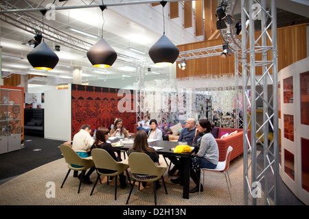 High-tech restaurant area at BBC Media Centre, Wood Lane, London, United Kingdom Stock Photo