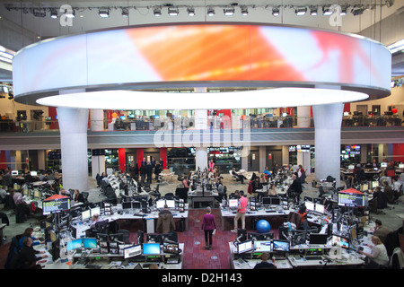 High-tech hub of BBC Global News newsroom, British Broadcasting House, Portland Place, London, United Kingdom Stock Photo