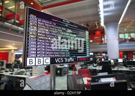 High-tech hub of BBC Global News newsroom, British Broadcasting House, Portland Place, London, United Kingdom Stock Photo