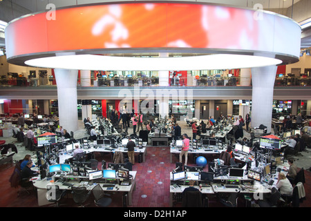 High-tech hub of BBC Global News newsroom, British Broadcasting House, Portland Place, London, United Kingdom Stock Photo