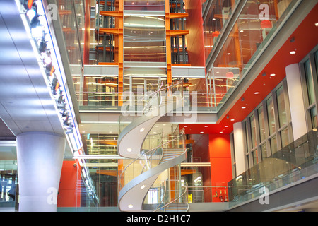 High-tech hub of BBC Global News newsroom, British Broadcasting House, Portland Place, London, United Kingdom Stock Photo