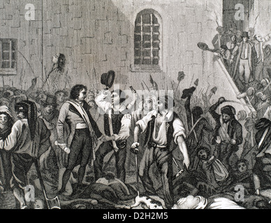 French Revolution. Execution of clerics and prisoners by