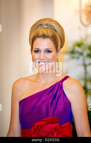 Singapore. 24th January 2013. Princess Maxima of The Netherlands arrives for the official state banquet offered by President Tony Tan Keng Yam at Istana Palace in Singapore, 24 January 2013. The Dutch Royals are on a two-day state visit to Singapore. Photo: Patrick van Katwijk/ Alamy Live News Stock Photo