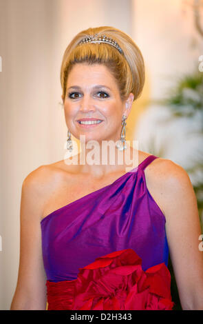 Singapore. 24th January 2013. Princess Maxima of The Netherlands arrives for the official state banquet offered by President Tony Tan Keng Yam at Istana Palace in Singapore, 24 January 2013. The Dutch Royals are on a two-day state visit to Singapore. Photo: Patrick van Katwijk/ Alamy Live News Stock Photo