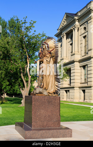 Chief Washakie statue at the State Capitol,Cheyenne,Wyoming,USA Stock Photo