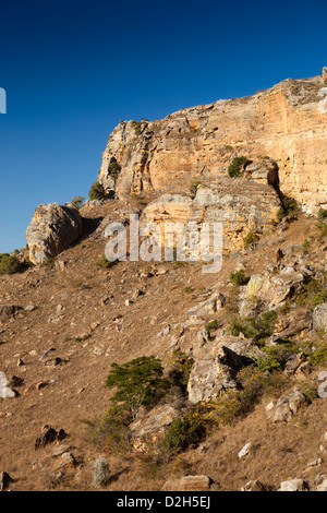 Madagascar, Parc National de l’Isalo, rocky sandstone outcrop at edge of park Stock Photo