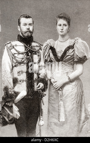 Nicholas II, 1868 – 1918. Last Emperor of Russia with his wife Alexandra Feodorovna, 1872 – 1918. Stock Photo