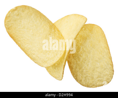Potato chips isolated on white background Stock Photo
