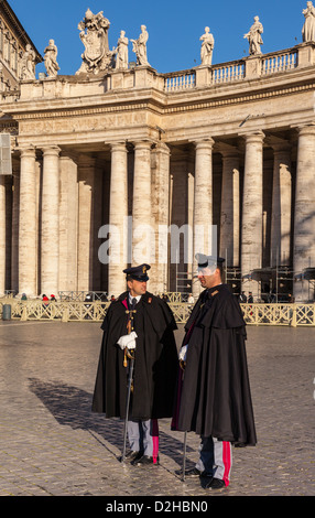 Swiss guards at St Peter's Square, Vatican City, Rome Stock Photo