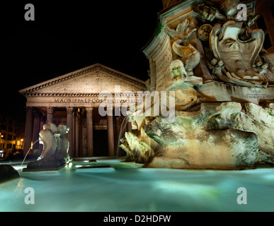 ROME - JAN 14: The Pantheon, at night, This building was commissioned by Marcus Agrippa as a temple to all the gods. January 14, Stock Photo