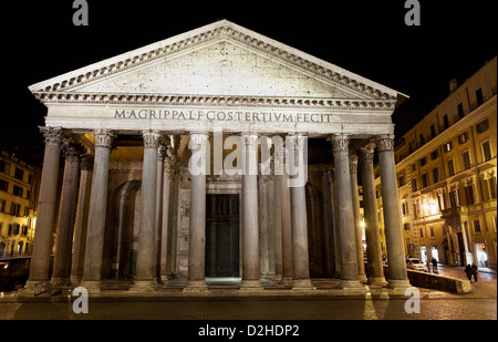 ROME - JAN 14: The Pantheon, at night, This building was commissioned by Marcus Agrippa as a temple to all the gods. January 14, Stock Photo