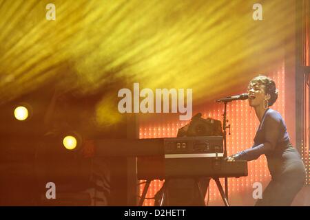 Jan. 24, 2013 - Madrid, Spain - Alicia Keys performs on stage during '40 Principales Awards' 2012 at the Palacio de Deportes on 24 January, 2013 in Madrid, Spain. (Credit Image: Credit:  Jack Abuin/ZUMAPRESS.com/Alamy live news) Stock Photo