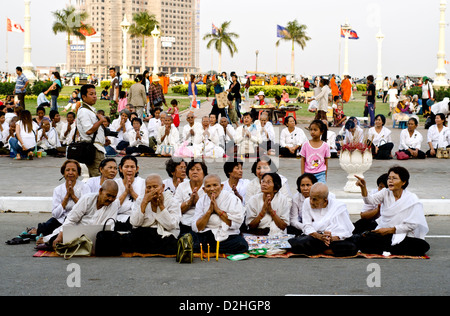 People mourn the late king Norodom Sihanuk of Cambodia Stock Photo