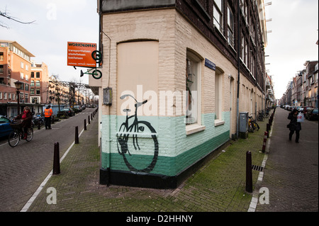 The Jordaan neighbourhood in Amsterdam has become a very trendy and arty area where also many expatriats choose to live Stock Photo