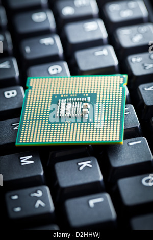 the computer processor on computer keyboard Stock Photo - Alamy