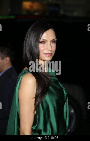 Dutch actress Famke Janssen arrives for the premiere of the movie 'Hansel & Gretel: Witch Hunters' at Grauman's Chinese Theatre in Los Angeles, USA, 24 January 2013. Photo: Hubert Boesl Stock Photo