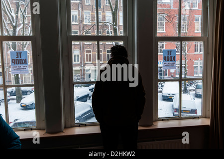 The Jordaan neighbourhood in Amsterdam has become a very trendy and arty area where also many expatriats choose to live Stock Photo