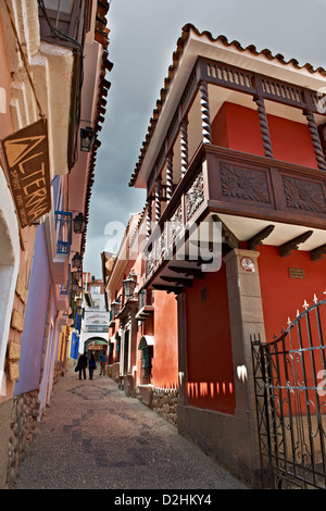 Jaen Street, last historic road, La Paz, Bolivia, South America Stock Photo