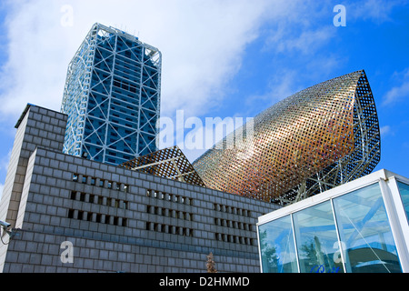 Spain, Barcelona, contemporary architectures in the Olympic Village. Stock Photo