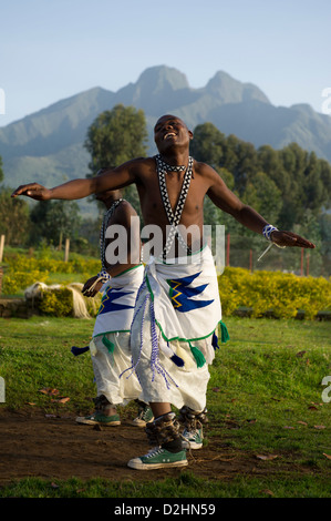 Intore dancing,Volcanoes National Park, Rwanda Stock Photo