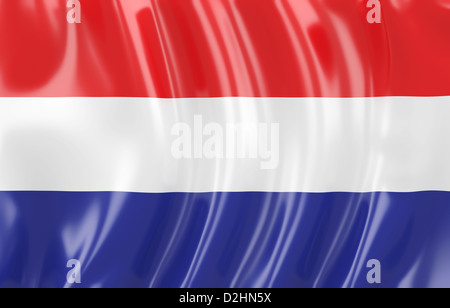 3d illustration of Netherland flag. Wavy texture Stock Photo