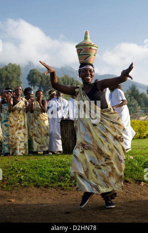 Intore dancing,Volcanoes National Park, Rwanda Stock Photo