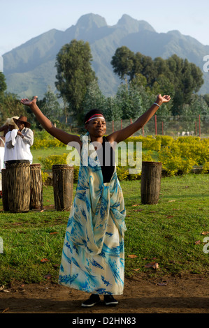 Intore dancing,Volcanoes National Park, Rwanda Stock Photo