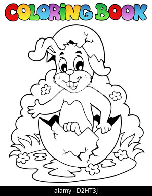 Coloring book rabbit theme 4 - picture illustration Stock Photo - Alamy