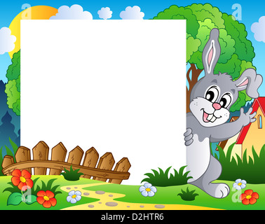 Frame with Easter bunny theme 6 - picture illustration Stock Photo - Alamy