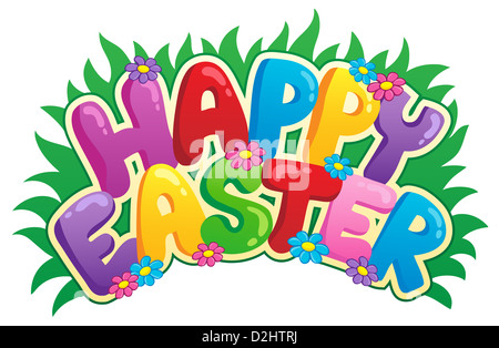 Happy Easter sign theme image 2 - picture illustration. Stock Photo