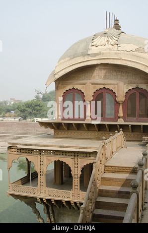 Partial view of Jal Mahal, Deeg palace complex, Bharatpur, Rajasthan, India Stock Photo