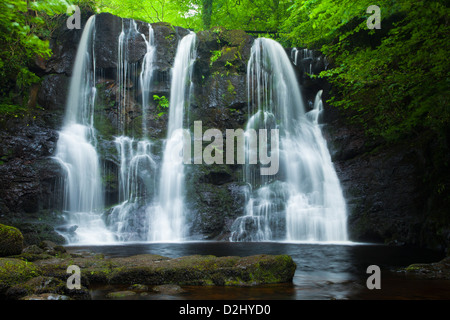 Ess-Na-Crub Waterfall, Glenariff Forest Park, County Antrim, Northern Ireland. Stock Photo