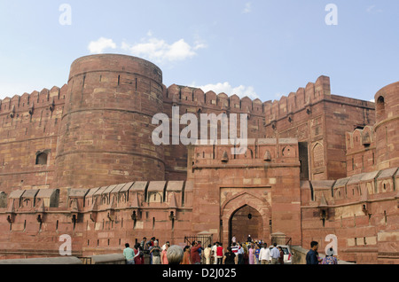 Amar Singh Gate,  southern gateway originally known ‘Akbar Darwaja’ Red Fort, Agra, Uttar Pradesh, India Stock Photo