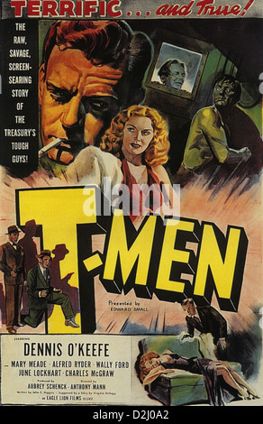 T-MEN Poster for 1948 Eagle Lion film with Dennis O'Keefe and Mary Meade Stock Photo