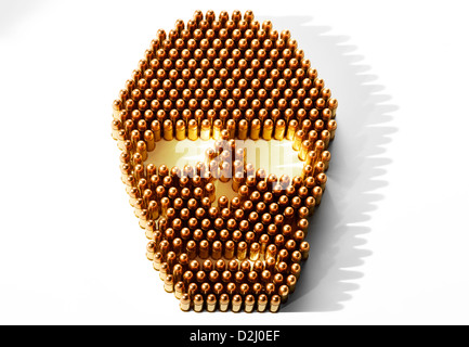 Bullets arranged in Skull design Stock Photo