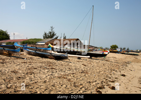Boats on Tulear Beach, Anakao, Southern Madagascar, Africa. Stock Photo