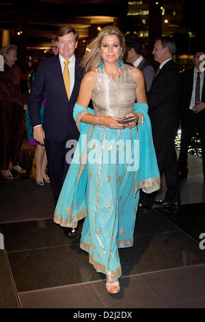 Dutch  Prince Willem-Alexander and Princess Maxima arrive at a concert in Singapore, 25 January 2013. The Dutch Royals are on a two-day state visit to Singapore. Photo: Patrick van Katwijk / NETHERLANDS OUT Stock Photo