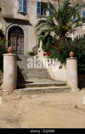 CORSICA: Pigna - casa americane and elegant stairway Stock Photo