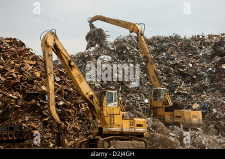 Hamburg, Germany, is landetes scrap metal in the port of Hamburg Stock Photo