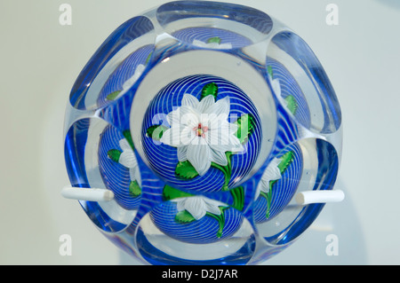 French glass paperweight from the Compagnie des Cristalleries des Saint-Louis, Art Institute Chicago collection. Stock Photo