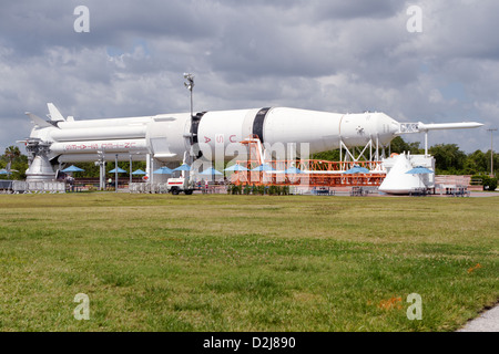 Saturn IB rocket in the Rocket Garden, Kennedy Space Center, Florida Stock Photo