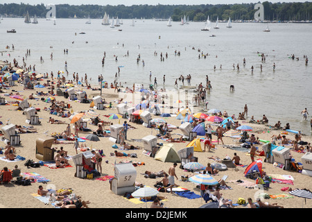 Berlin, Germany, people in Wannsee beach Stock Photo